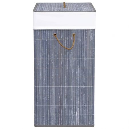 Bamboo Laundry Basket with Single Section Grey 83 L