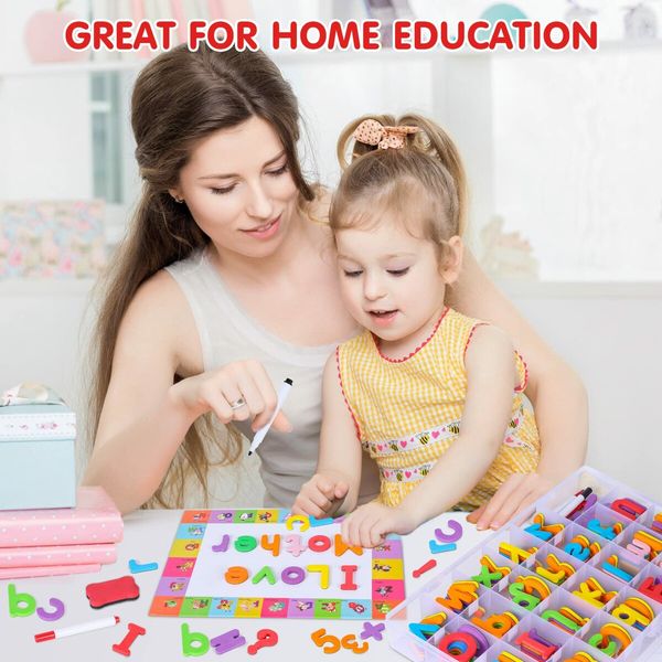 254Pcs Magnetic Letters Numbers for Classroom School Supplies Alphabet Numbers Magnets Letters for Kids Homeschool Preschool Educational Toys