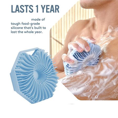 Silicone Body Scrubber, Exfoliating Body Scrubber for Sensitive Skin, Blue