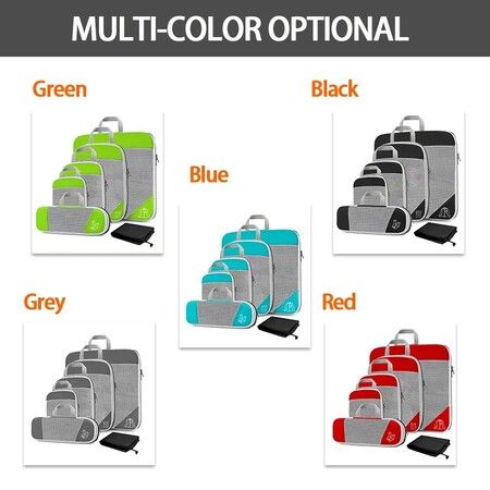 Compression Packing Cube for Suitcase, 6 Pcs Travel Luggage Organizer (Cream-Coloured)