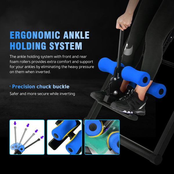 Genki Inversion Table Back Stretching Gravity Inverter Exercise Machine Home Gym Fitness Equipment Stretcher Foldable