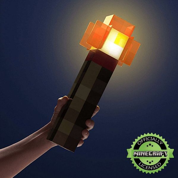 Minecraft Toys Redstone LED Flashlight | USB Rechargeable For Night Light, Costume And Role Play