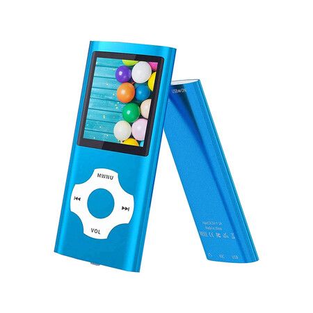 MP3 Music Player with 32GB Memory SD Card, FM Radio, Voice Record (Blue)