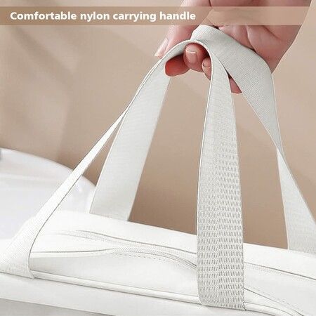 Travel Toiletry Bag for Women and Men with Handle Makeup Cosmetic Organizer Bag for Travel Toiletries Accessories(White)