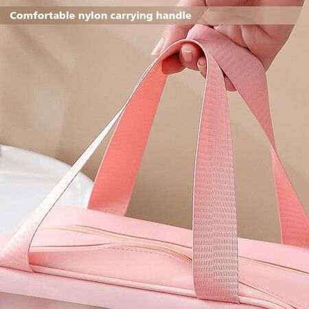 Travel Toiletry Bag for Women and Men with Handle Makeup Cosmetic Organizer Bag for Travel Toiletries Accessories (Pink)