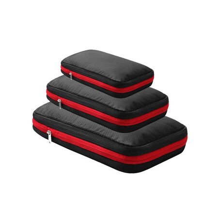 3Pcs Packing Cubes For Travel Double Compression Pouch Luggage Organizer Storage Waterproof Bags