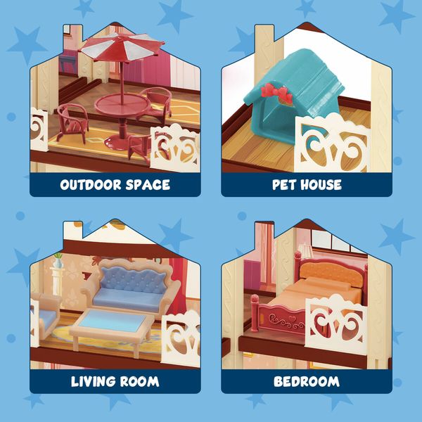 Doll House Dream Play Furniture Playhouses Toys Dollhouse Princess Castle Light 22 Rooms 4 Stories 67cm