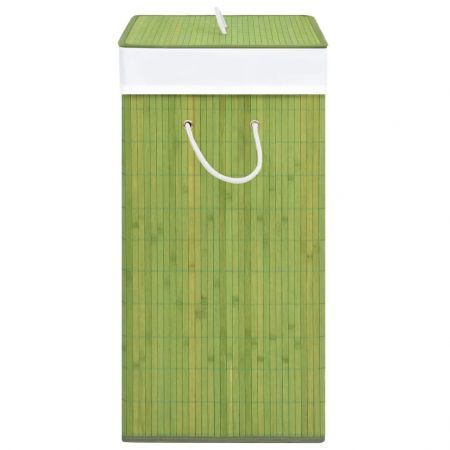 Bamboo Laundry Basket with Single Section Green 83 L