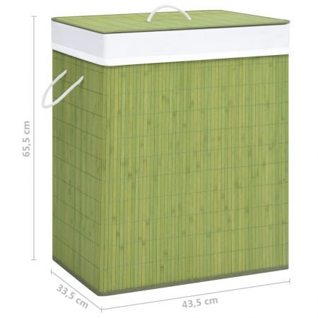 Bamboo Laundry Basket with Single Section Green 83 L