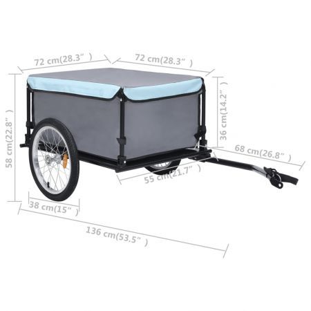 Bike Cargo Trailer Black and Blue 65 kg