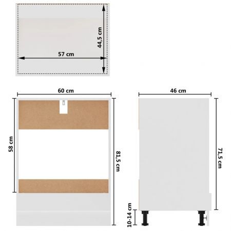 Oven Cabinet White 60x46x81.5 cm Engineered Wood