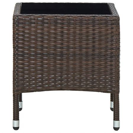 Garden Table Brown 40x40x45 cm Poly Rattan