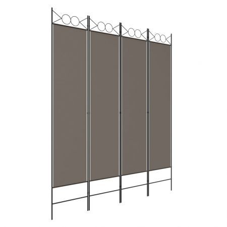 4-Panel Room Divider Anthracite 160x220 cm Fabric