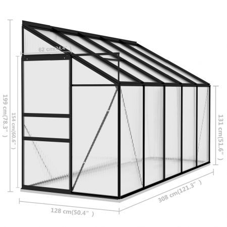 Greenhouse Anthracite Aluminium 6.5 m³