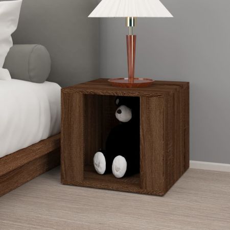 Bedside Table Brown Oak 41x40x36 cm Engineered Wood