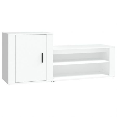 Shoe Cabinet White 130x35x54 cm Engineered Wood