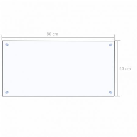 Kitchen Backsplash Transparent 80x40 cm Tempered Glass