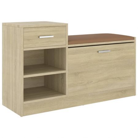 Shoe Bench Sonoma Oak 94.5x31x57 cm Engineered Wood