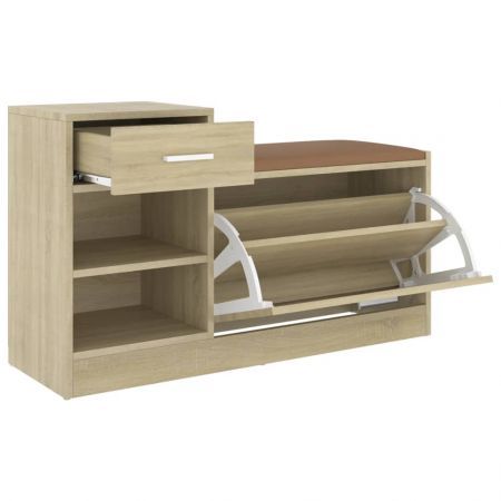 Shoe Bench Sonoma Oak 94.5x31x57 cm Engineered Wood