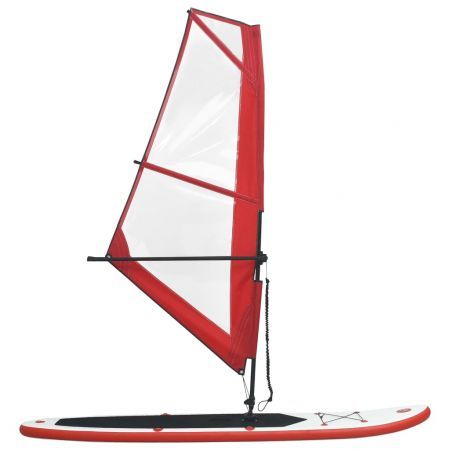 Inflatable Stand Up Paddleboard with Sail Set Red and White