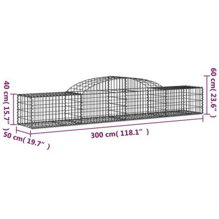 Arched Gabion Basket 300x50x40/60 cm Galvanised Iron