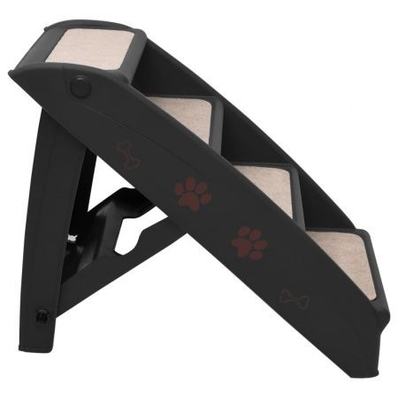 Folding Dog Stairs Black 62x40x49.5 cm