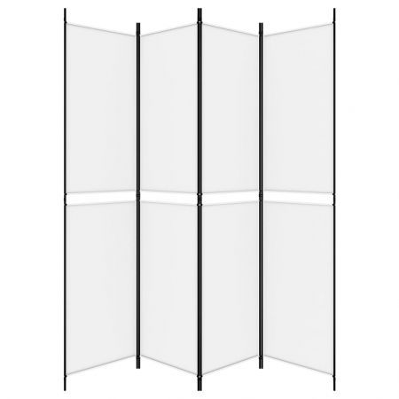 4-Panel Room Divider White 200x220 cm Fabric