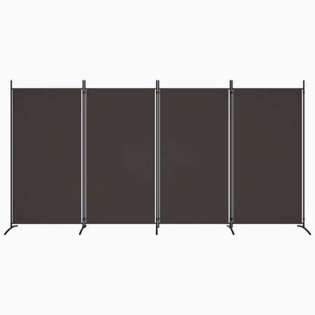 4-Panel Room Divider Brown 346x180 cm Fabric