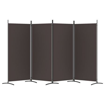 4-Panel Room Divider Brown 346x180 cm Fabric