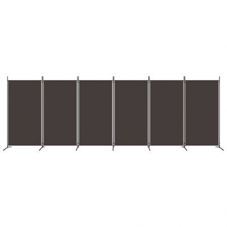 6-Panel Room Divider Brown 520x180 cm Fabric