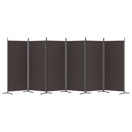 6-Panel Room Divider Brown 520x180 cm Fabric