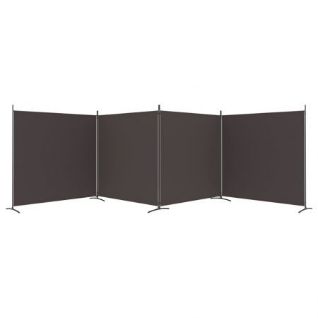 4-Panel Room Divider Brown 698x180 cm Fabric