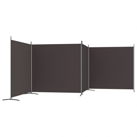 4-Panel Room Divider Brown 698x180 cm Fabric