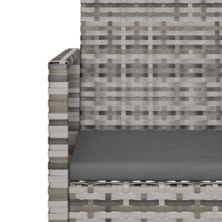 Garden Armchair with Cushion Grey Poly Rattan