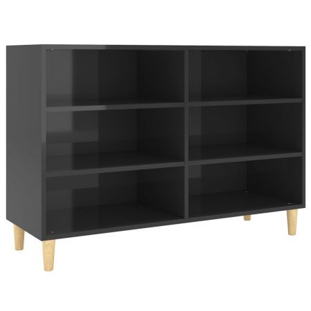 Sideboard High Gloss Black 103.5x35x70 cm Engineered Wood