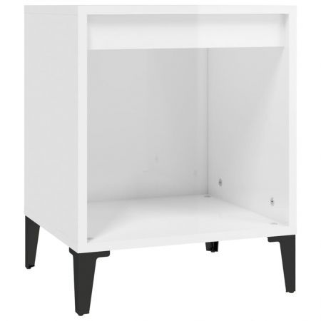 Bedside Cabinet High Gloss White 40x35x50 cm