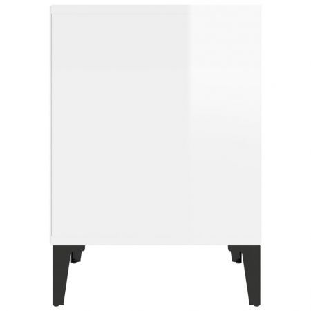 Bedside Cabinet High Gloss White 40x35x50 cm