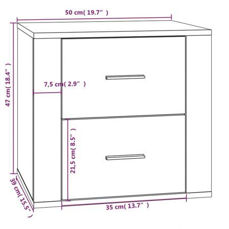 Bedside Cabinet Smoked Oak 50x39x47 cm