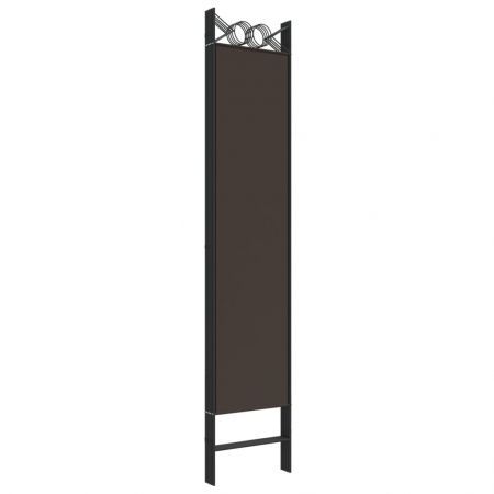 5-Panel Room Divider Brown 200x200 cm Fabric