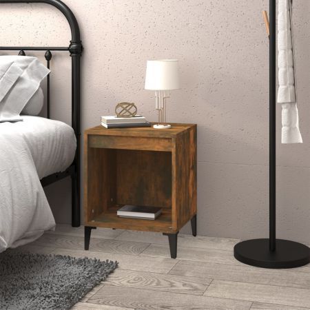 Bedside Cabinet Smoked Oak 40x35x50 cm