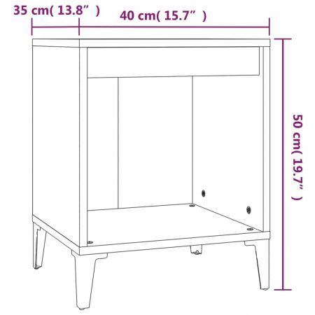 Bedside Cabinet Smoked Oak 40x35x50 cm