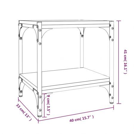 TV Cabinet Brown Oak 40x33x41 cm Engineered Wood and Steel