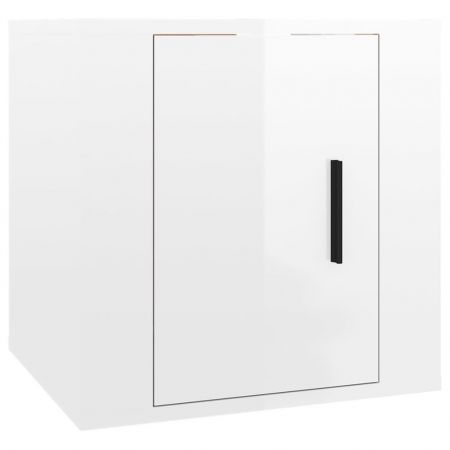 Wall Mounted TV Cabinet High Gloss White 40x34.5x40 cm