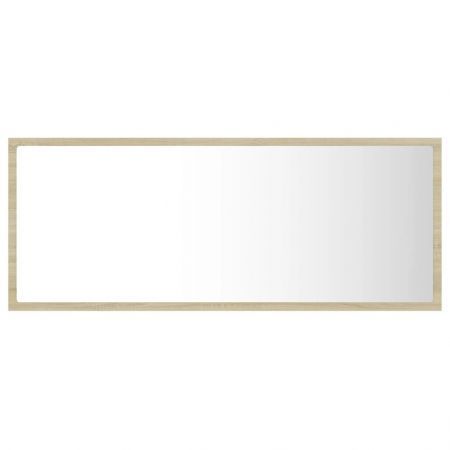 LED Bathroom Mirror Sonoma Oak 100x8.5x37 cm Acrylic