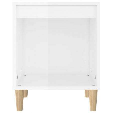 Bedside Cabinet High Gloss White 40x35x50 cm Engineered Wood