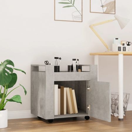 Desk Trolley Concrete Grey 60x45x60 cm Engineered Wood