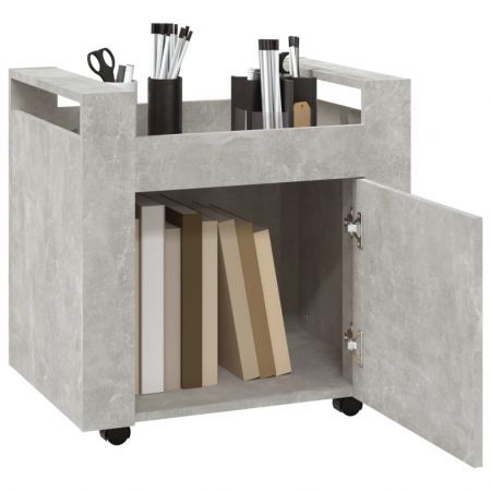 Desk Trolley Concrete Grey 60x45x60 cm Engineered Wood