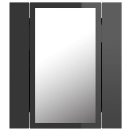 LED Bathroom Mirror Cabinet High Gloss Grey 40x12x45 cm Acrylic