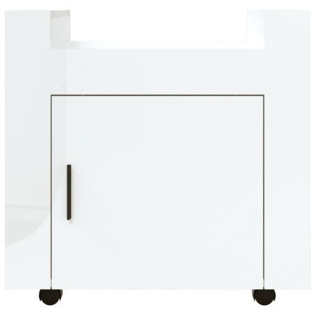 Desk Trolley High Gloss White 60x45x60 cm Engineered Wood