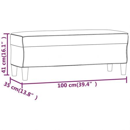 Bench Cream 100x35x41 cm Fabric